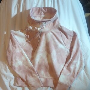 Old Navy Pink Tie-Dye Women's Cowl Neck Fleece
